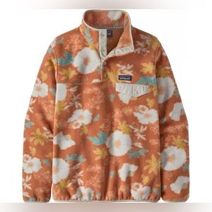 Patagonia Synchilla Snap-T  Fleece Pullover Flower Power Toasted Peach Large